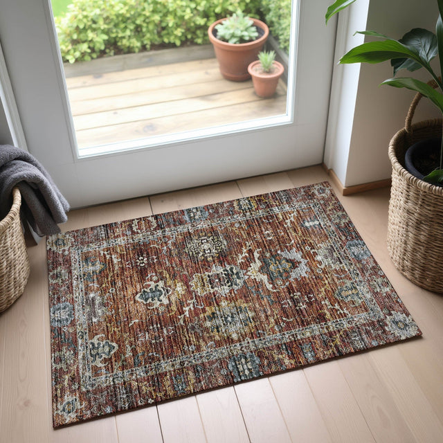 Dalyn Silk Road SR8 Paprika Rug shown in a room