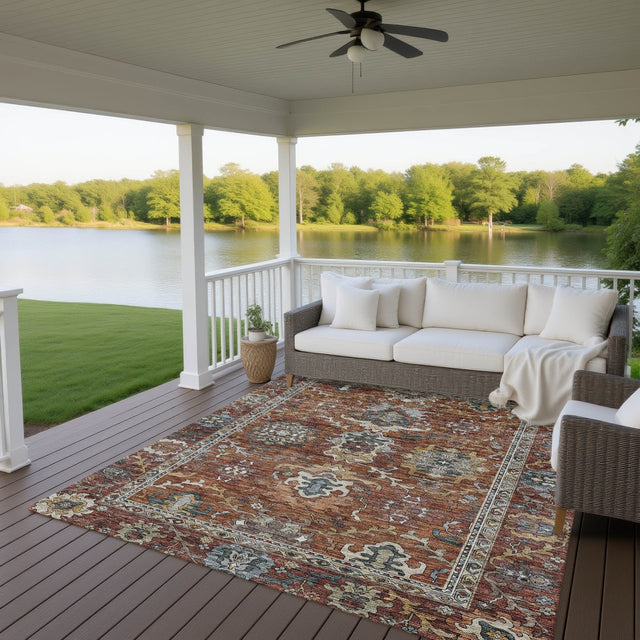 Dalyn Silk Road SR8 Paprika Rug outdoor lifestyle image
