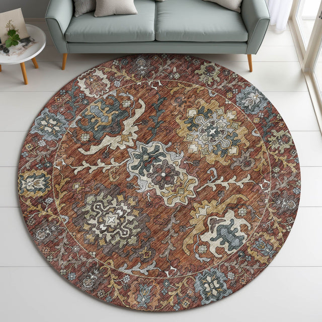 Dalyn Silk Road SR8 Paprika Rug shown in a room
