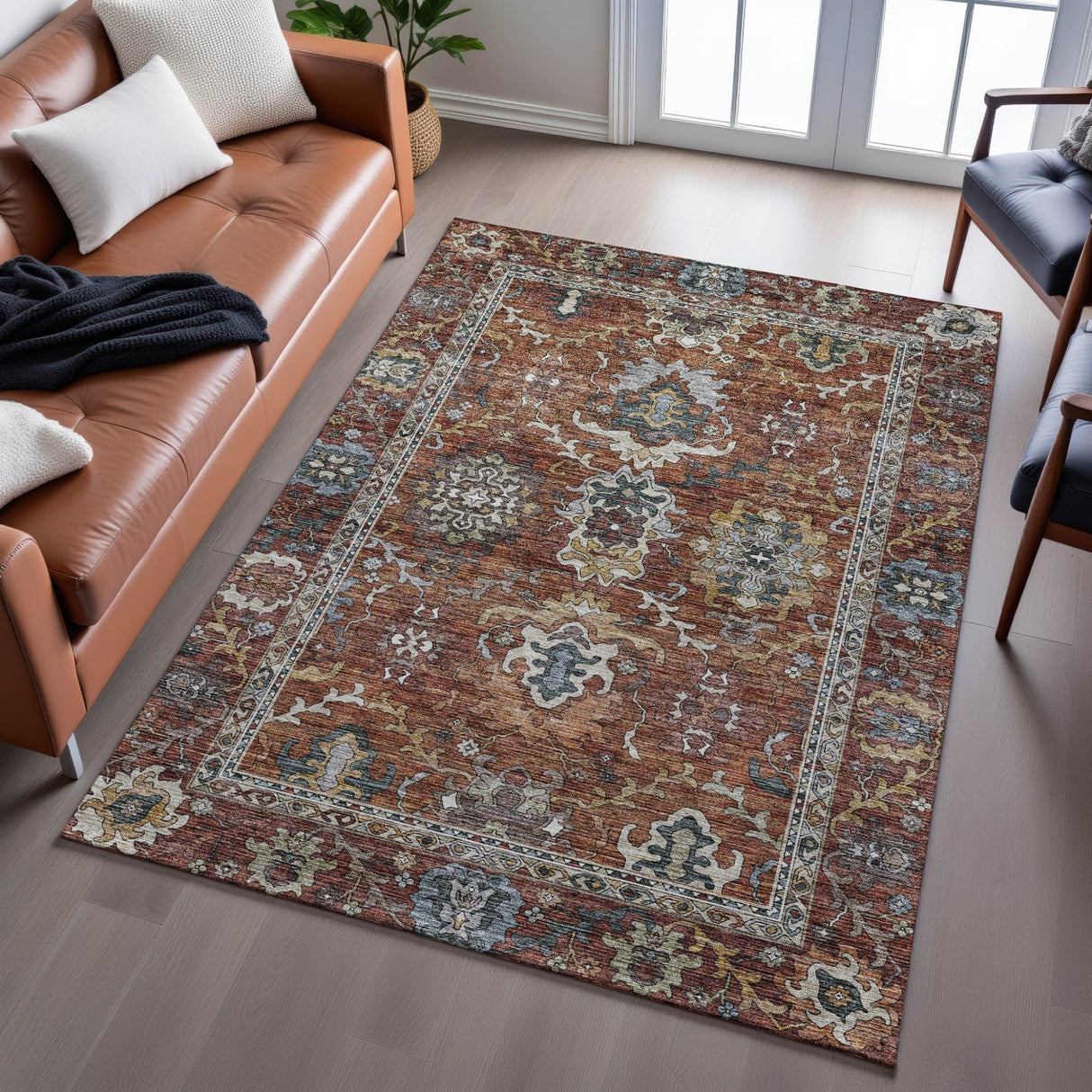 Dalyn Silk Road SR8 Paprika Rug shown in a room