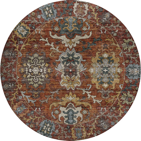 Dalyn Silk Road SR8 Paprika Rug round rug