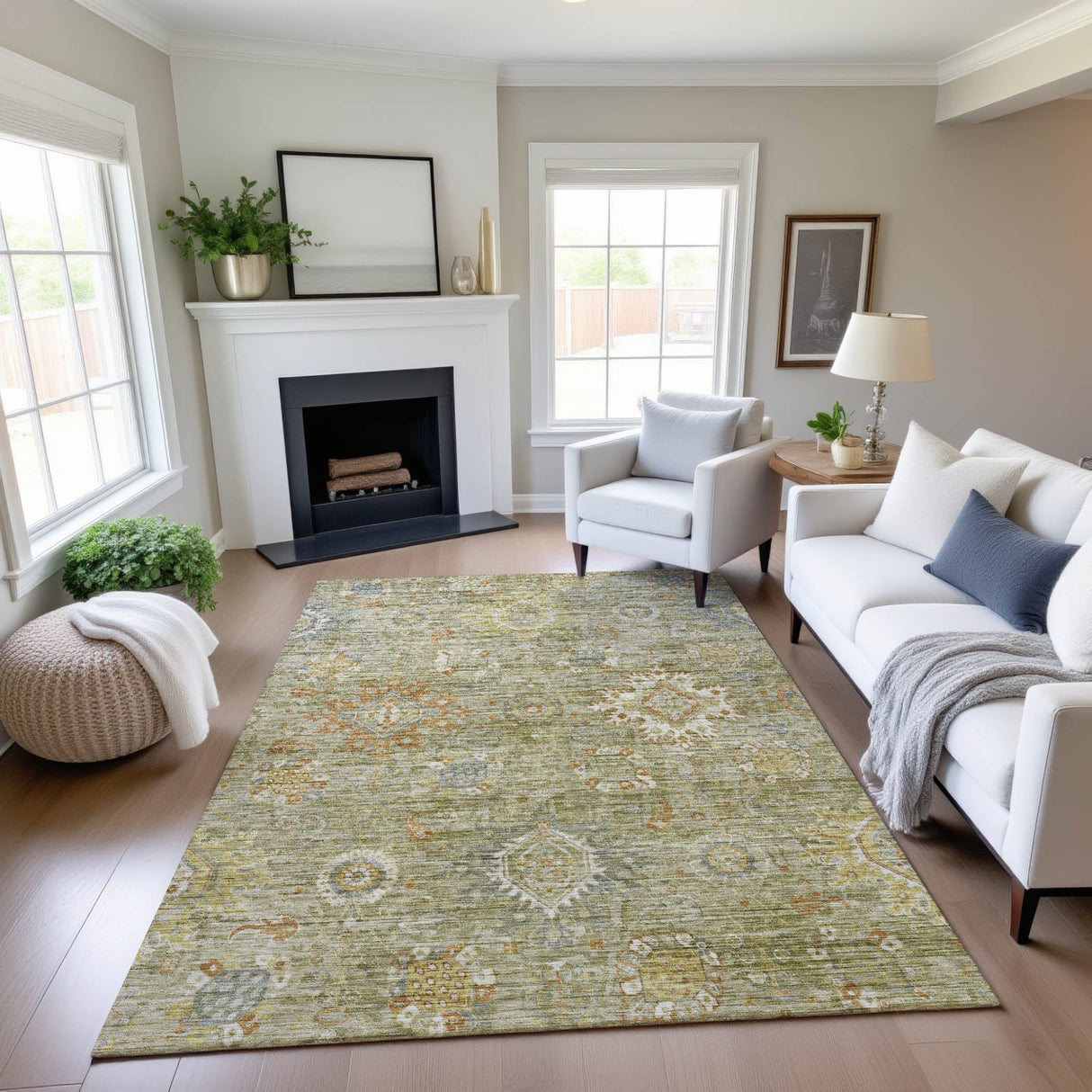 Dalyn Silk Road SR9 Sage Rug shown in a room