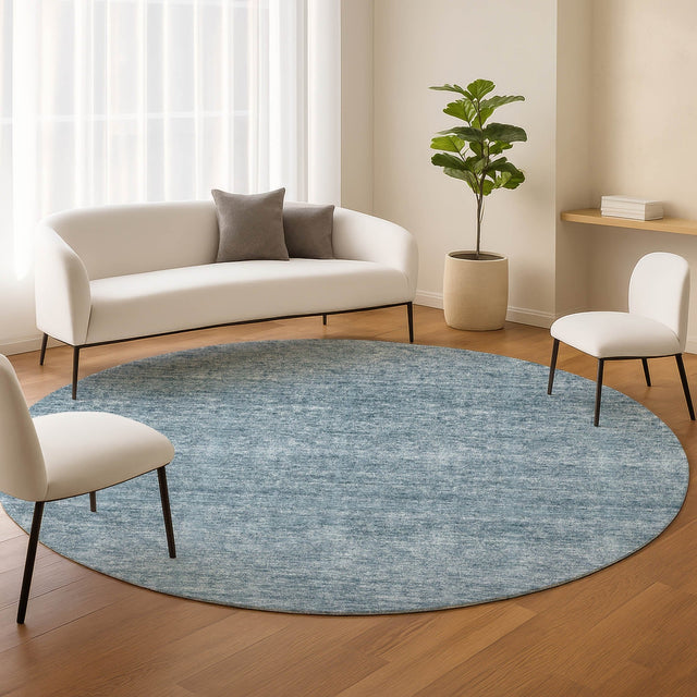 Dalyn Soft Essentials SE1 Denim Rug shown in a room