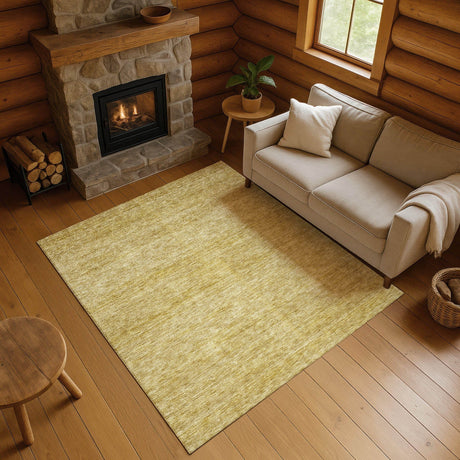 Dalyn Soft Essentials SE1 Gold Rug shown in a room