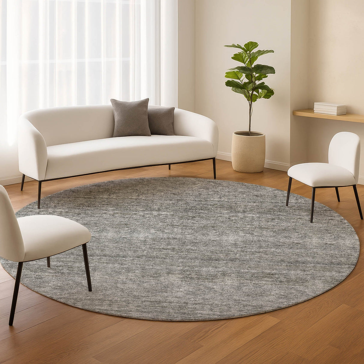 Dalyn Soft Essentials SE1 Gray Rug shown in a room