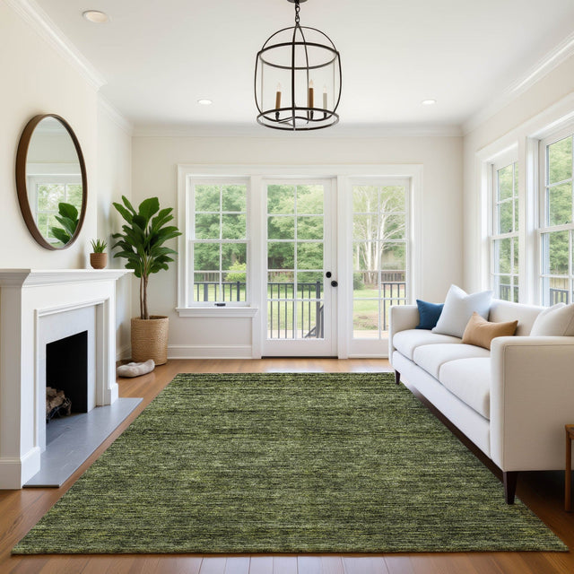 Dalyn Soft Essentials SE1 Olive Rug shown in a room