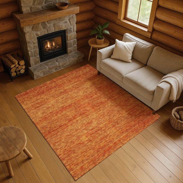 Dalyn Soft Essentials SE1 Orange Rug shown in a room