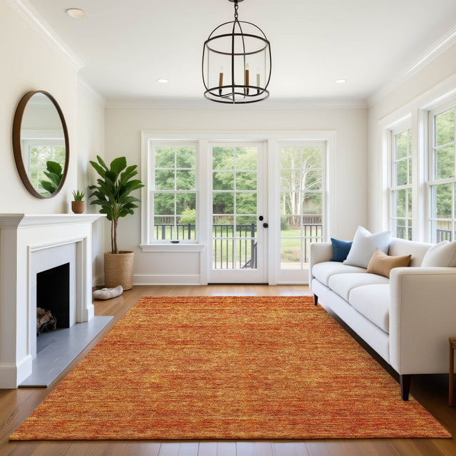 Dalyn Soft Essentials SE1 Orange Rug shown in a room