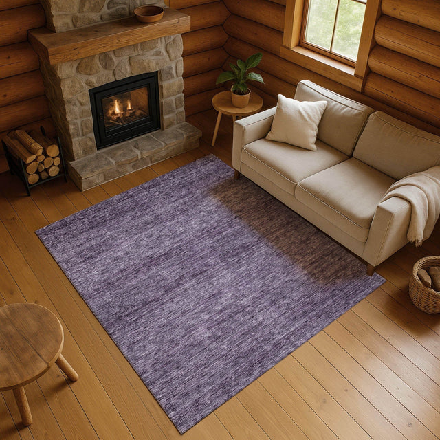 Dalyn Soft Essentials SE1 Plum Rug shown in a room