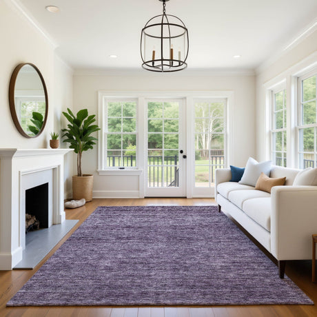 Dalyn Soft Essentials SE1 Plum Rug shown in a room