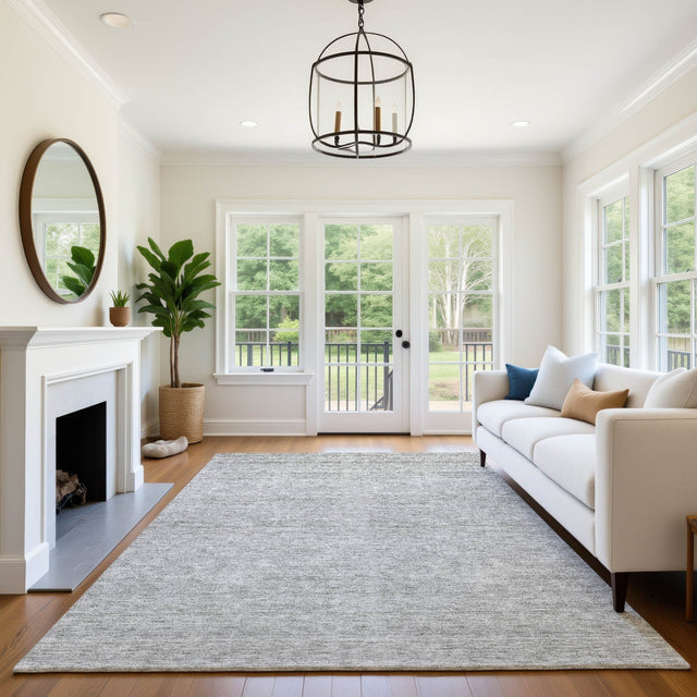 Dalyn Soft Essentials SE1 Silver Rug shown in a room