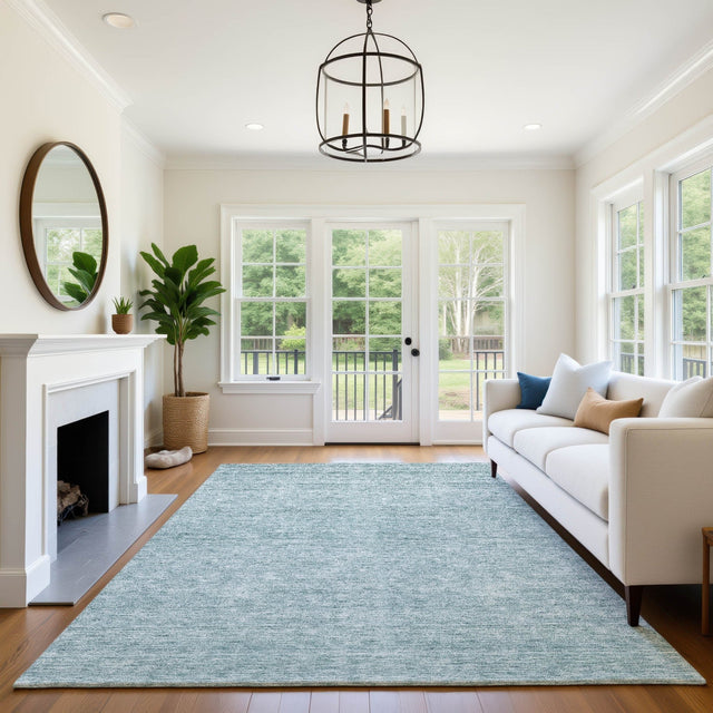 Dalyn Soft Essentials SE1 Sky Rug shown in a room