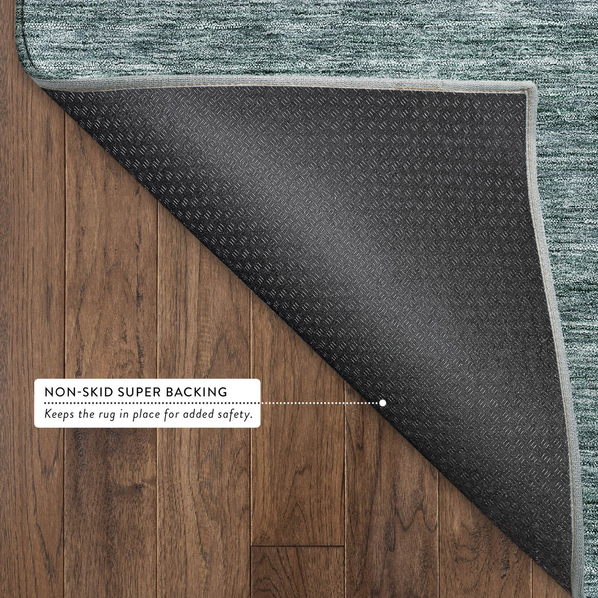 Dalyn Soft Essentials SE1 Teal Rug backing detail