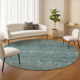 Dalyn Soft Essentials SE1 Teal Rug shown in a room