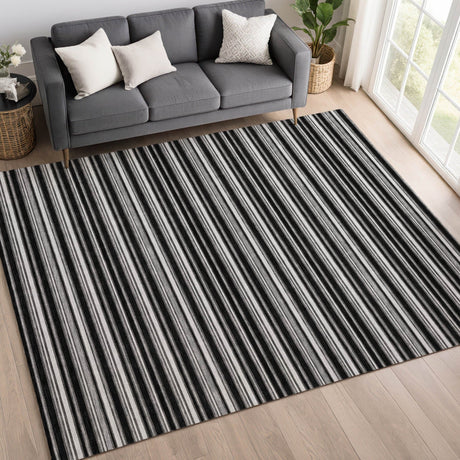 Dalyn Soft Essentials SE2 Black Rug shown in a room