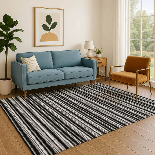 Dalyn Soft Essentials SE2 Black Rug shown in a room