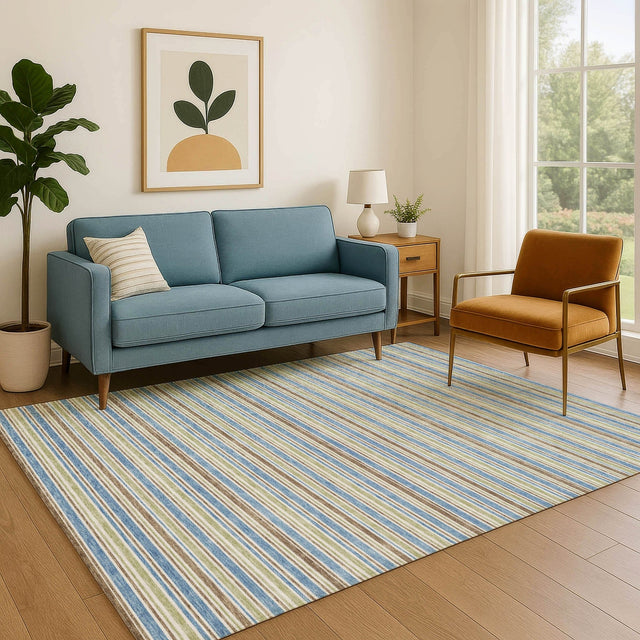 Dalyn Soft Essentials SE2 Blue Rug shown in a room