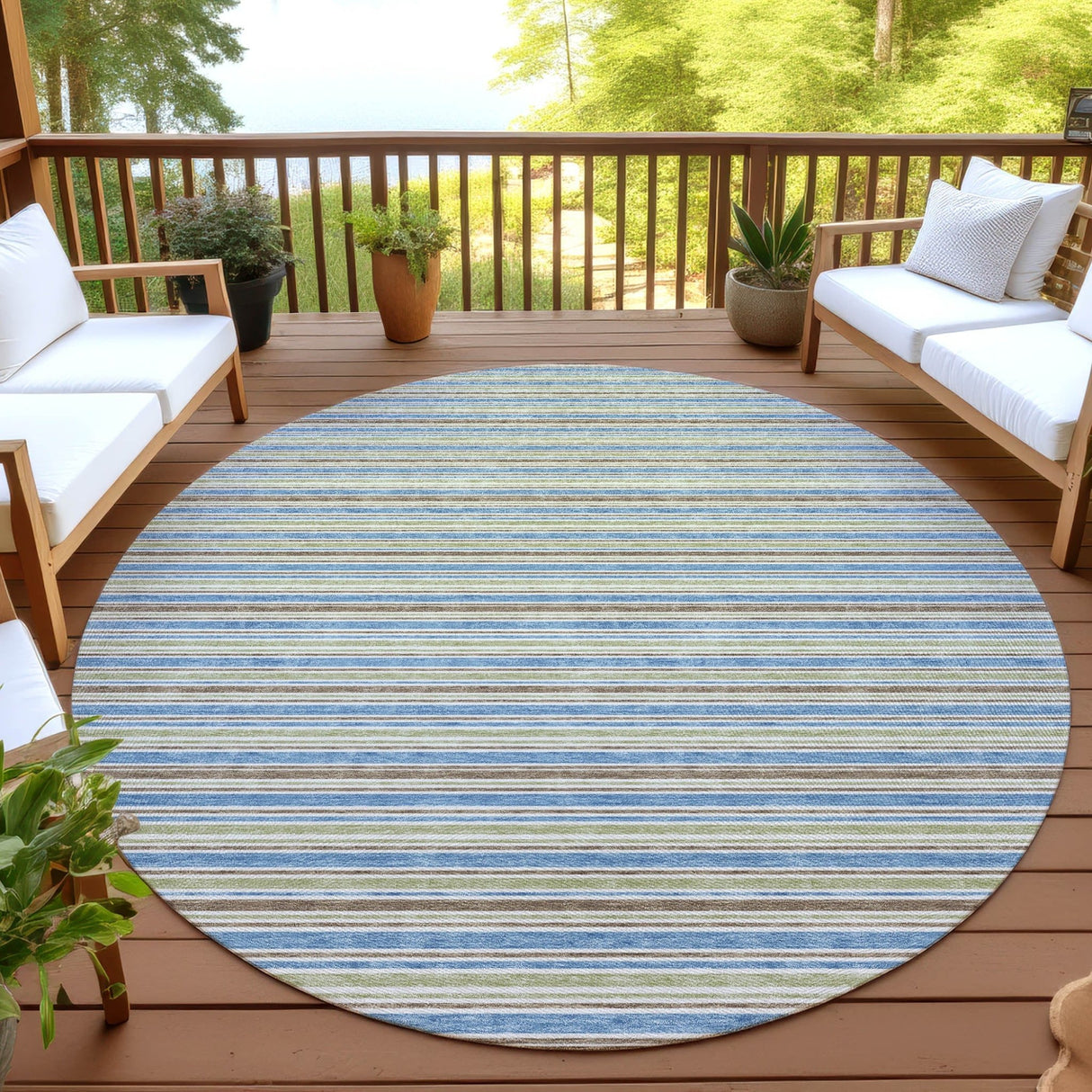 Dalyn Soft Essentials SE2 Blue Rug outdoor lifestyle image