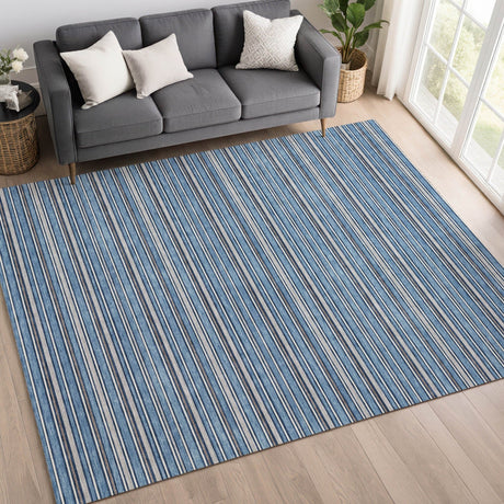 Dalyn Soft Essentials SE2 Denim Rug shown in a room