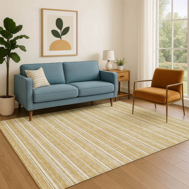 Dalyn Soft Essentials SE2 Gold Rug shown in a room