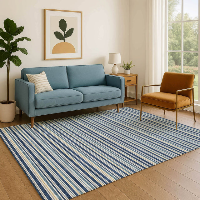 Dalyn Soft Essentials SE2 Navy Rug shown in a room