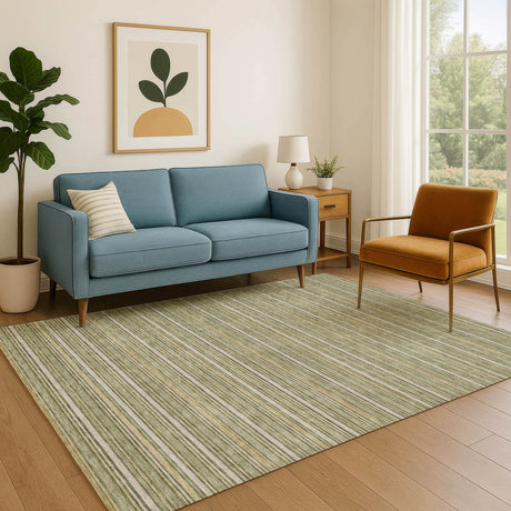 Dalyn Soft Essentials SE2 Olive Rug shown in a room