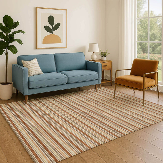 Dalyn Soft Essentials SE2 Paprika Rug shown in a room
