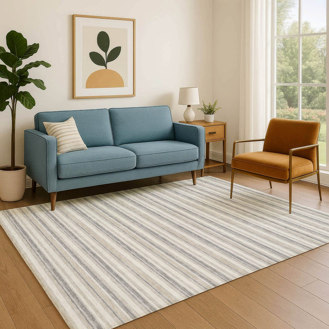 Dalyn Soft Essentials SE2 Silver Rug shown in a room