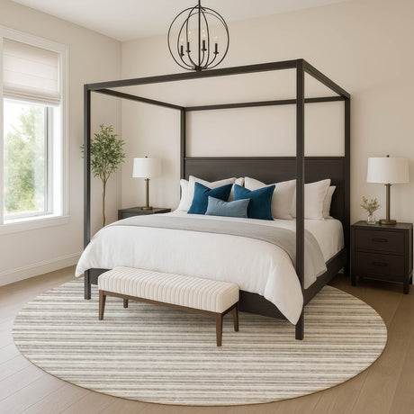 Dalyn Soft Essentials SE2 Taupe Rug shown in a room