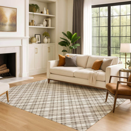 Dalyn Soft Essentials SE3 Beige Rug shown in a room
