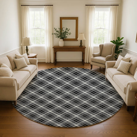 Dalyn Soft Essentials SE3 Black Rug shown in a room