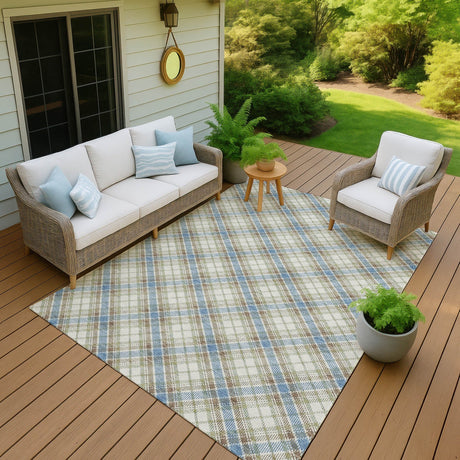 Dalyn Soft Essentials SE3 Blue Rug outdoor lifestyle image