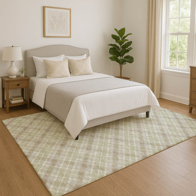 Dalyn Soft Essentials SE3 Celery Rug shown in a room