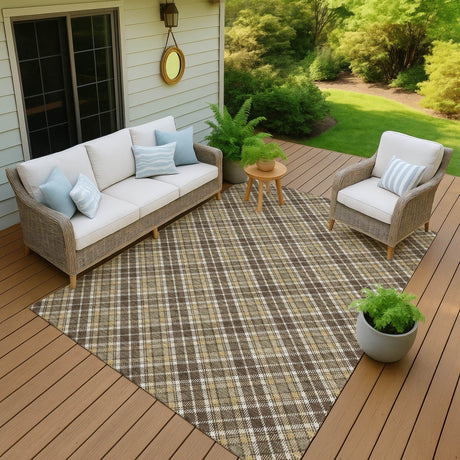 Dalyn Soft Essentials SE3 Chocolate Rug outdoor lifestyle image