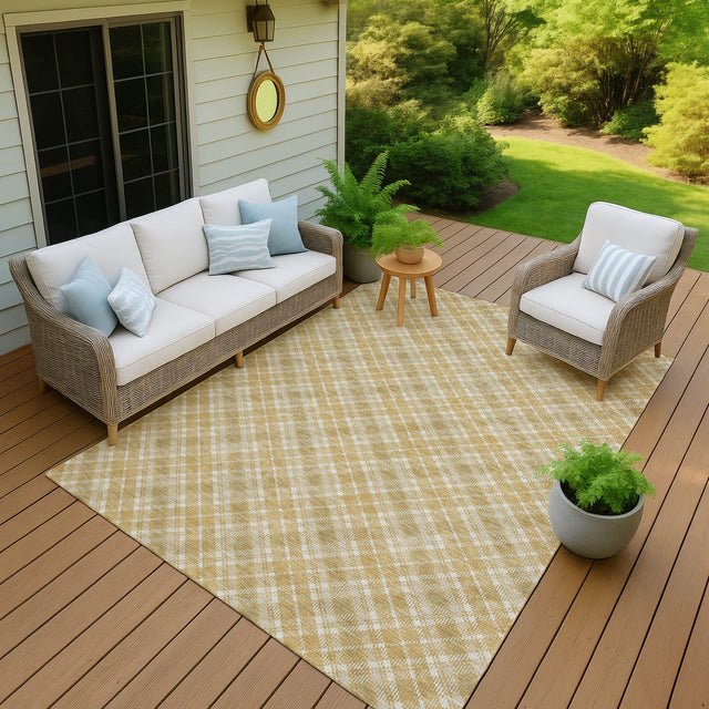 Dalyn Soft Essentials SE3 Gold Rug outdoor lifestyle image