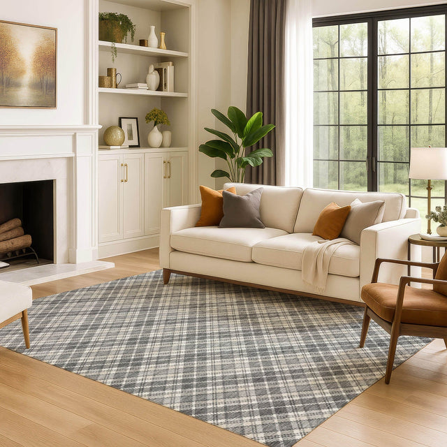 Dalyn Soft Essentials SE3 Gray Rug shown in a room