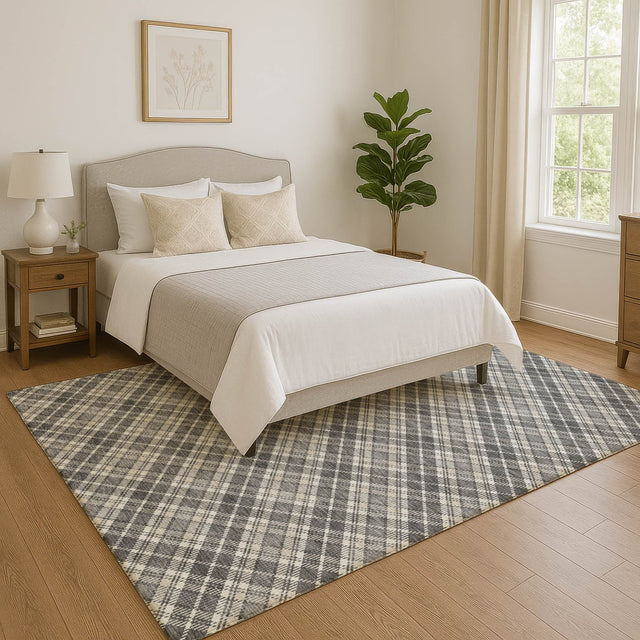 Dalyn Soft Essentials SE3 Gray Rug shown in a room