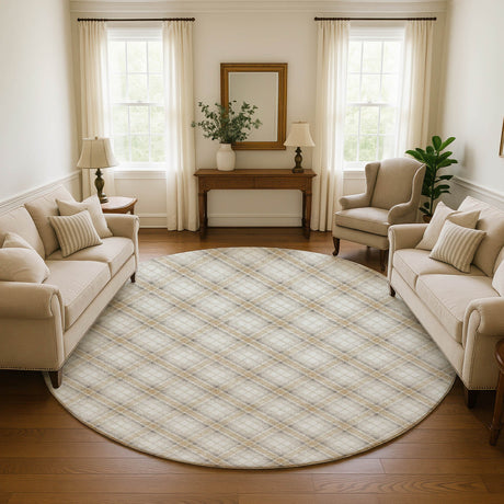 Dalyn Soft Essentials SE3 Ivory Rug shown in a room