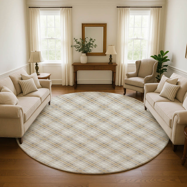 Dalyn Soft Essentials SE3 Ivory Rug shown in a room