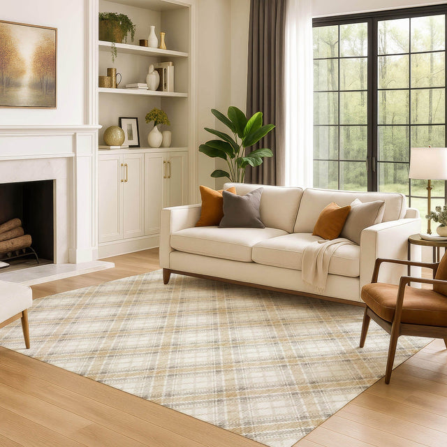 Dalyn Soft Essentials SE3 Ivory Rug shown in a room