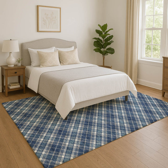 Dalyn Soft Essentials SE3 Navy Rug shown in a room