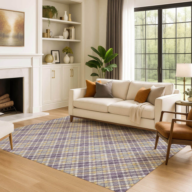 Dalyn Soft Essentials SE3 Plum Rug shown in a room