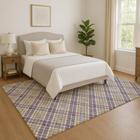 Dalyn Soft Essentials SE3 Plum Rug shown in a room