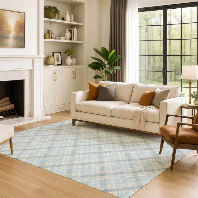 Dalyn Soft Essentials SE3 Sky Rug shown in a room