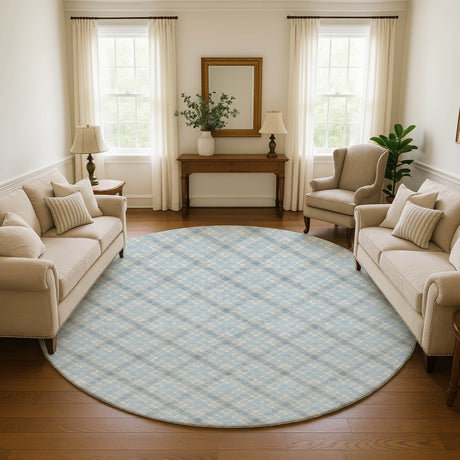 Dalyn Soft Essentials SE3 Sky Rug shown in a room