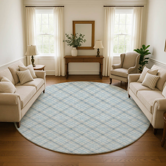 Dalyn Soft Essentials SE3 Sky Rug shown in a room