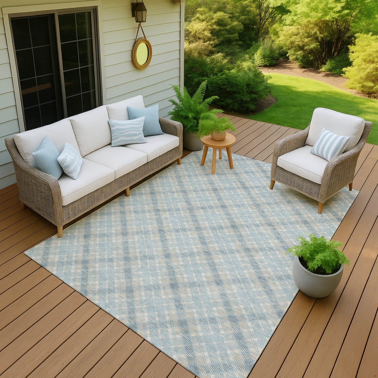 Dalyn Soft Essentials SE3 Sky Rug outdoor lifestyle image
