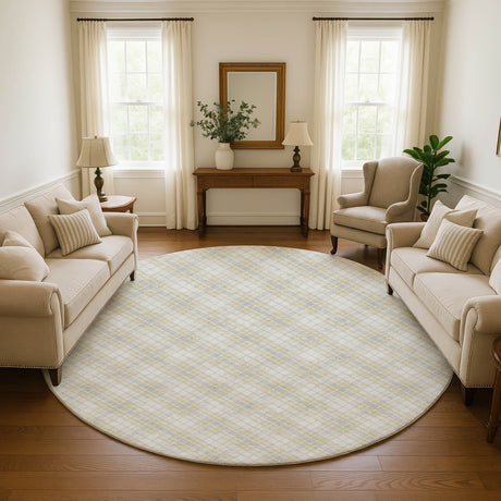 Dalyn Soft Essentials SE3 Wheat Rug shown in a room