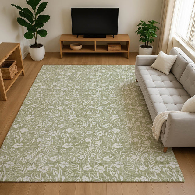 Dalyn Soft Essentials SE4 Aloe Rug shown in a room