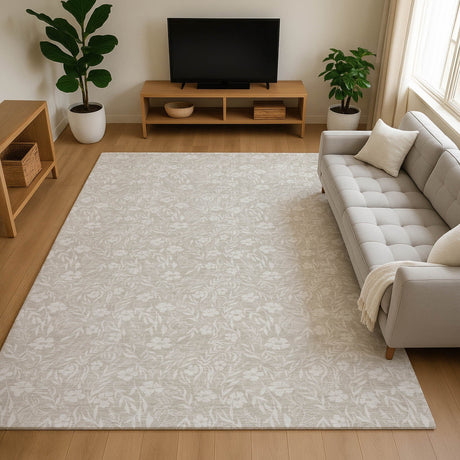Dalyn Soft Essentials SE4 Beige Rug shown in a room